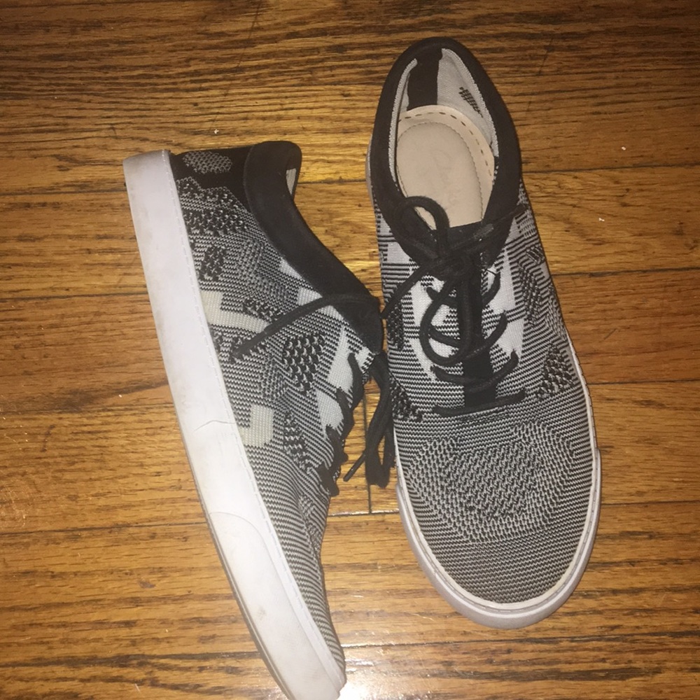 Black and white clarks sneakers